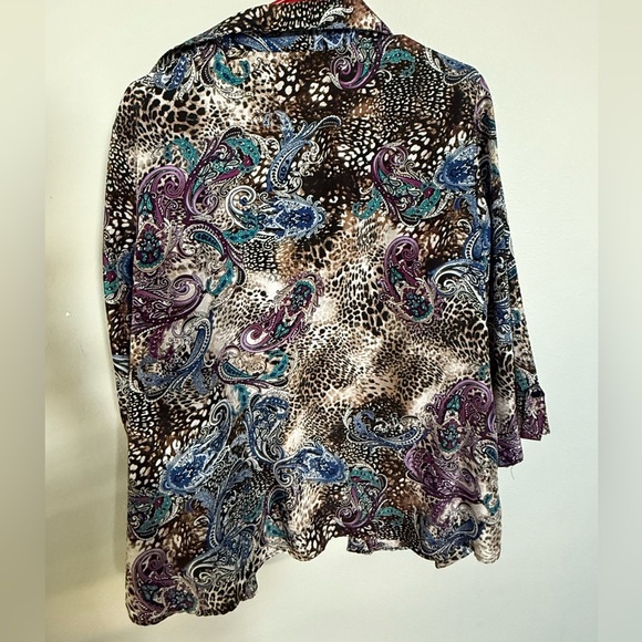 Rebecca Malone Animal and Paisley Print Blouse - Picture 3 of 3